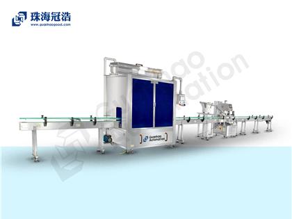 自動16頭醫(yī)用鹽水防腐灌裝、旋蓋生產(chǎn)線